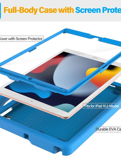Load image into Gallery viewer, Kids Case for Ipad 9Th/8Th/7Th Generation - Ipad 10.2 Inch 2021/2020/2019 Case with Built-In Screen Protector, Durable Shockproof Handle Stand Kids Case for Apple Ipad 7/8/9 Gen, Blue

